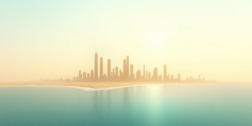 أفق مدينة الكويت في الصيف تحت أشعة الشمس